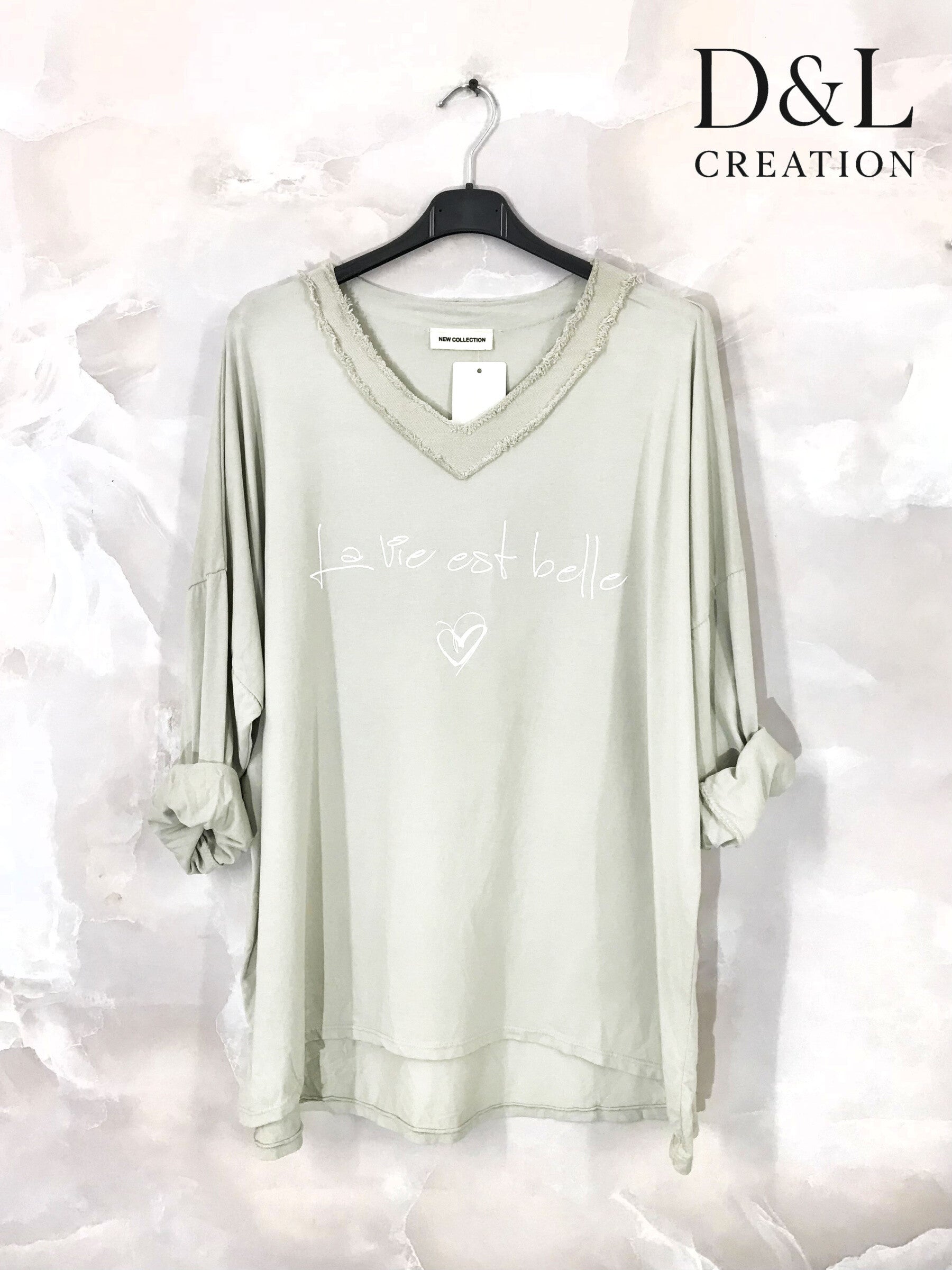 Bomulls Tunika - Livet är Vackert (Storlek 38 till 54)