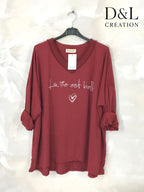 Plus Size Cotton tunic life is beautiful size 38 to 54