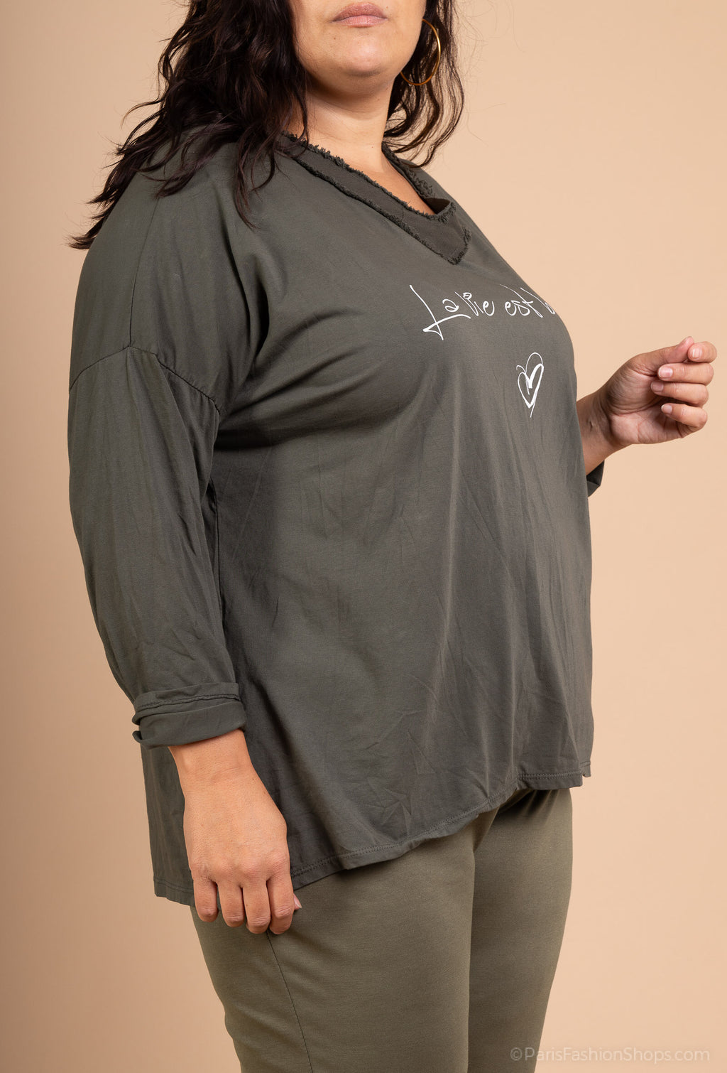 Bomulls Tunika - Livet är Vackert (Storlek 38 till 54)