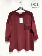 Openwork stretch cotton tunic sizes T38 to T50 i Stor Storlek