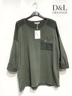 Openwork stretch cotton tunic sizes T38 to T50 i Stor Storlek
