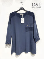 Openwork stretch cotton tunic sizes T38 to T50 i Stor Storlek