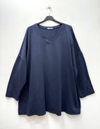 Cotton sweatshirt tunic i Stora Storlekar
