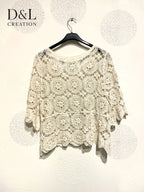 Plus Size Kort Tunika med Diamantbroderi T36-T42