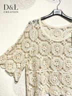 Plus Size Kort Tunika med Diamantbroderi T36-T42