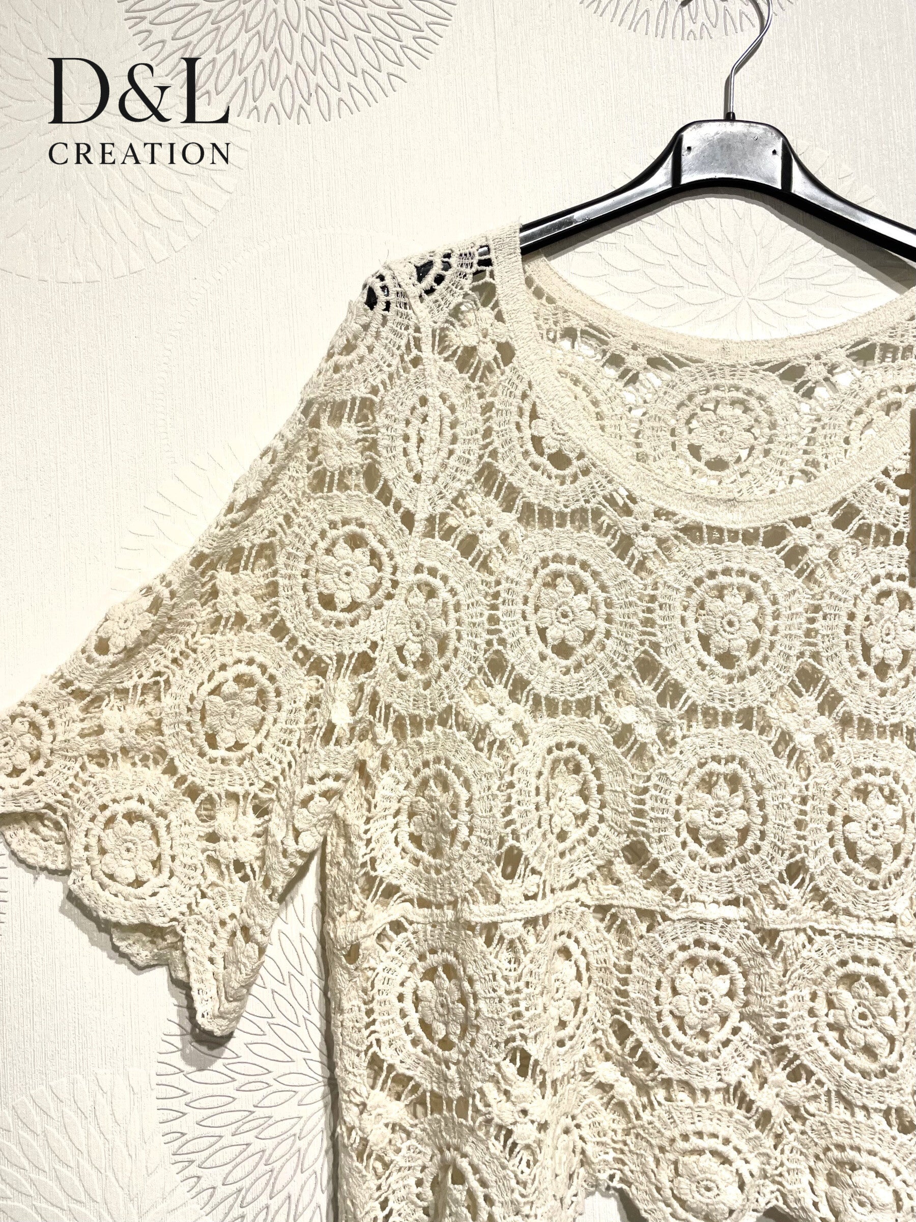 Plus Size Kort Tunika med Diamantbroderi T36-T42