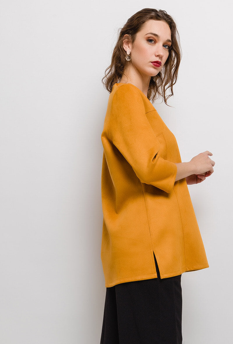 Plus Size Suede Tunic