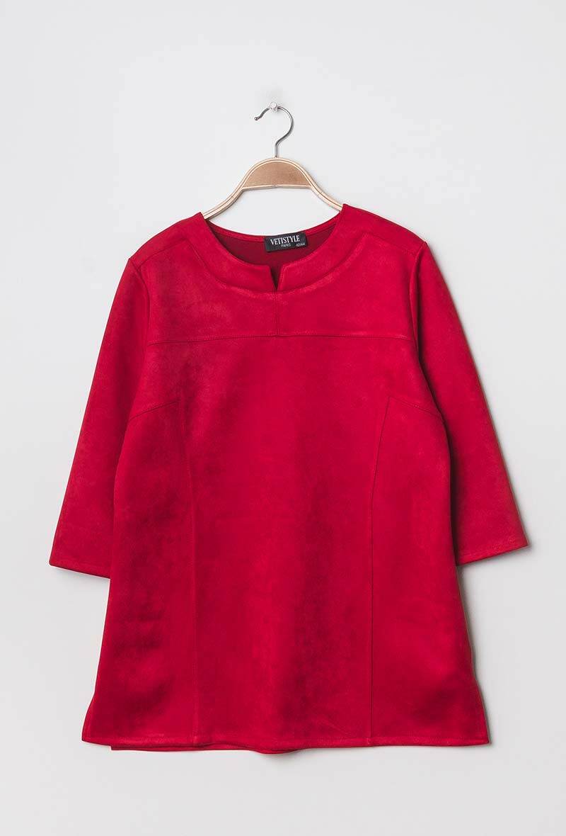Plus Size Suede tunic