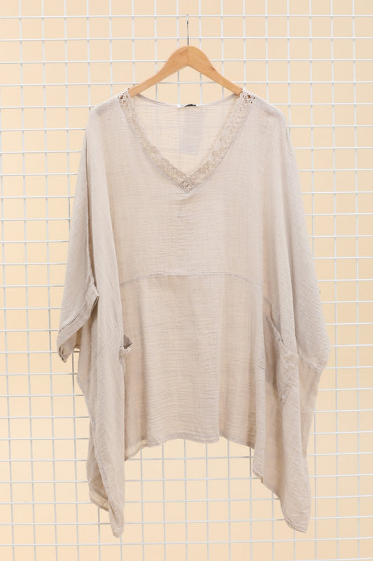 Plus Size Oversize light cotton tunic/poncho