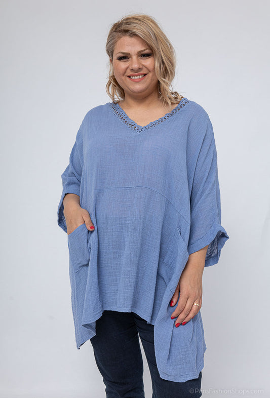 Plus Size Oversize light cotton tunic/poncho