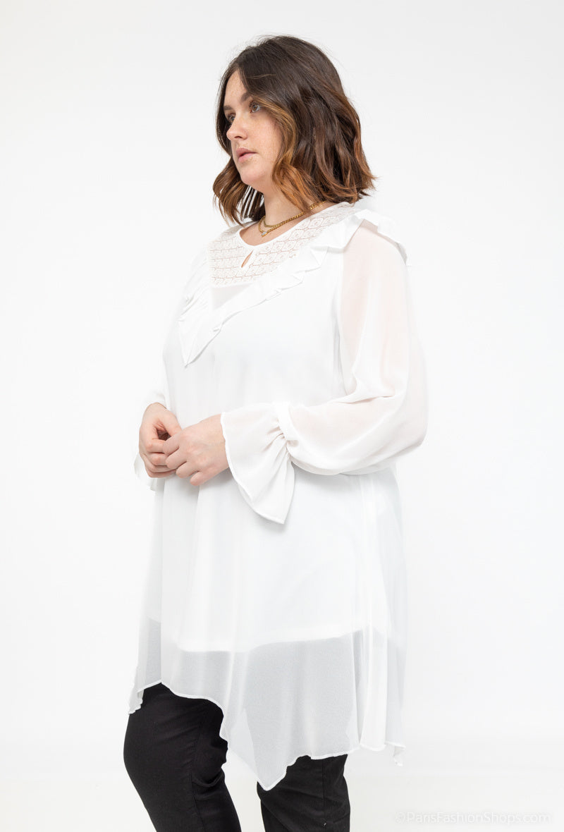 Plus Size Lace Chiffon Tunika