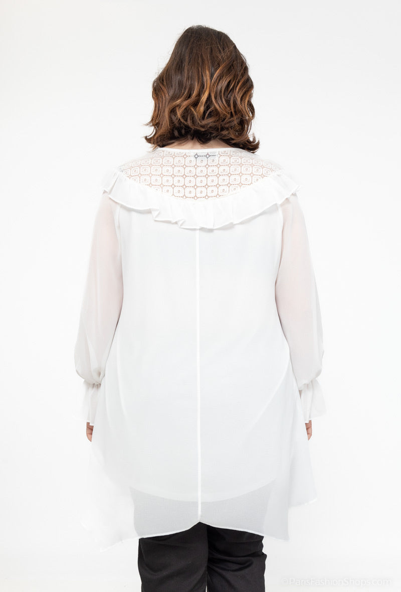 Plus Size Lace Chiffon Tunika
