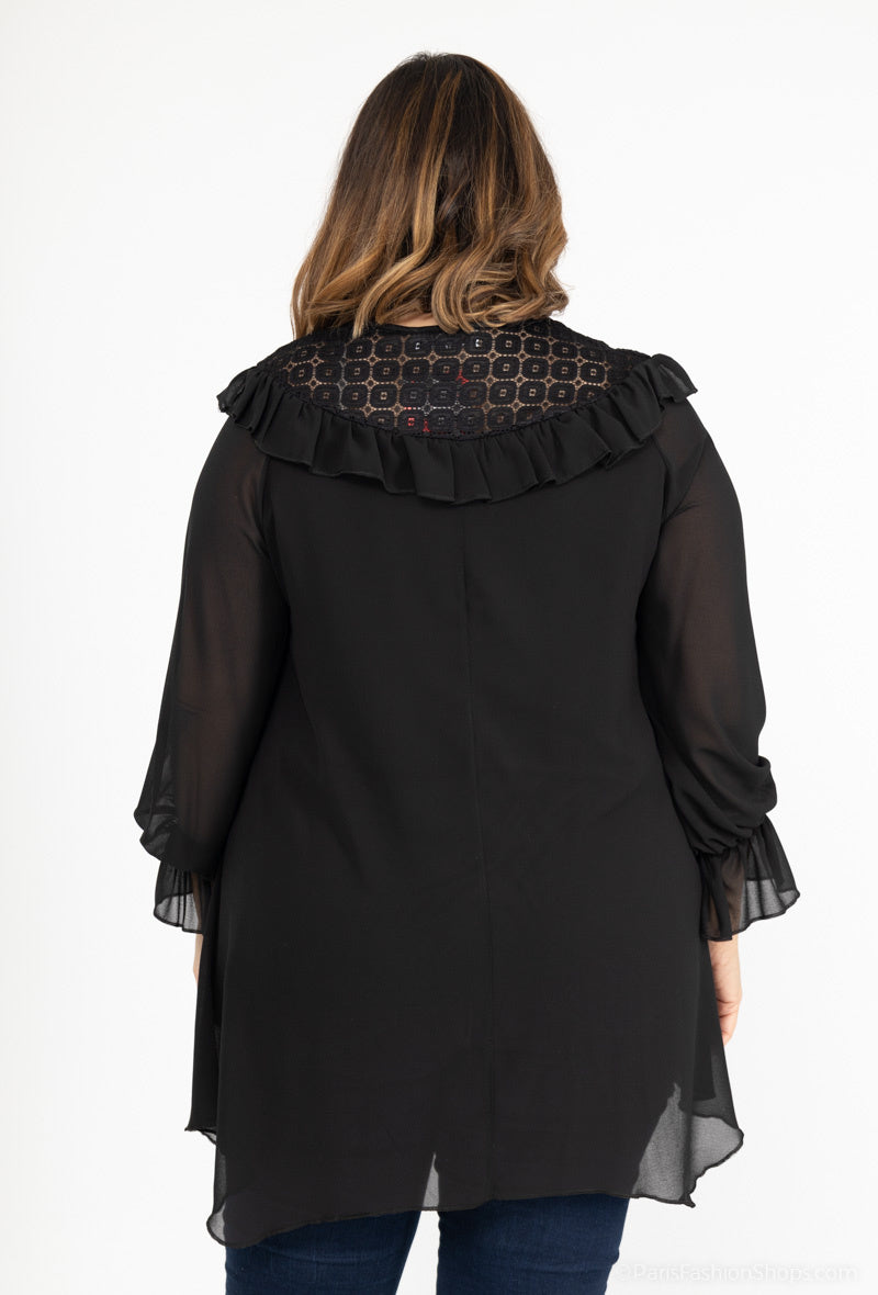 Plus Size Lace Chiffon Tunika