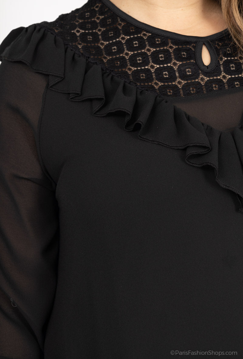 Plus Size Lace Chiffon Tunika