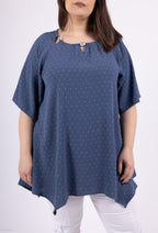 Plus Size Oasted Collar Flared Tunic
