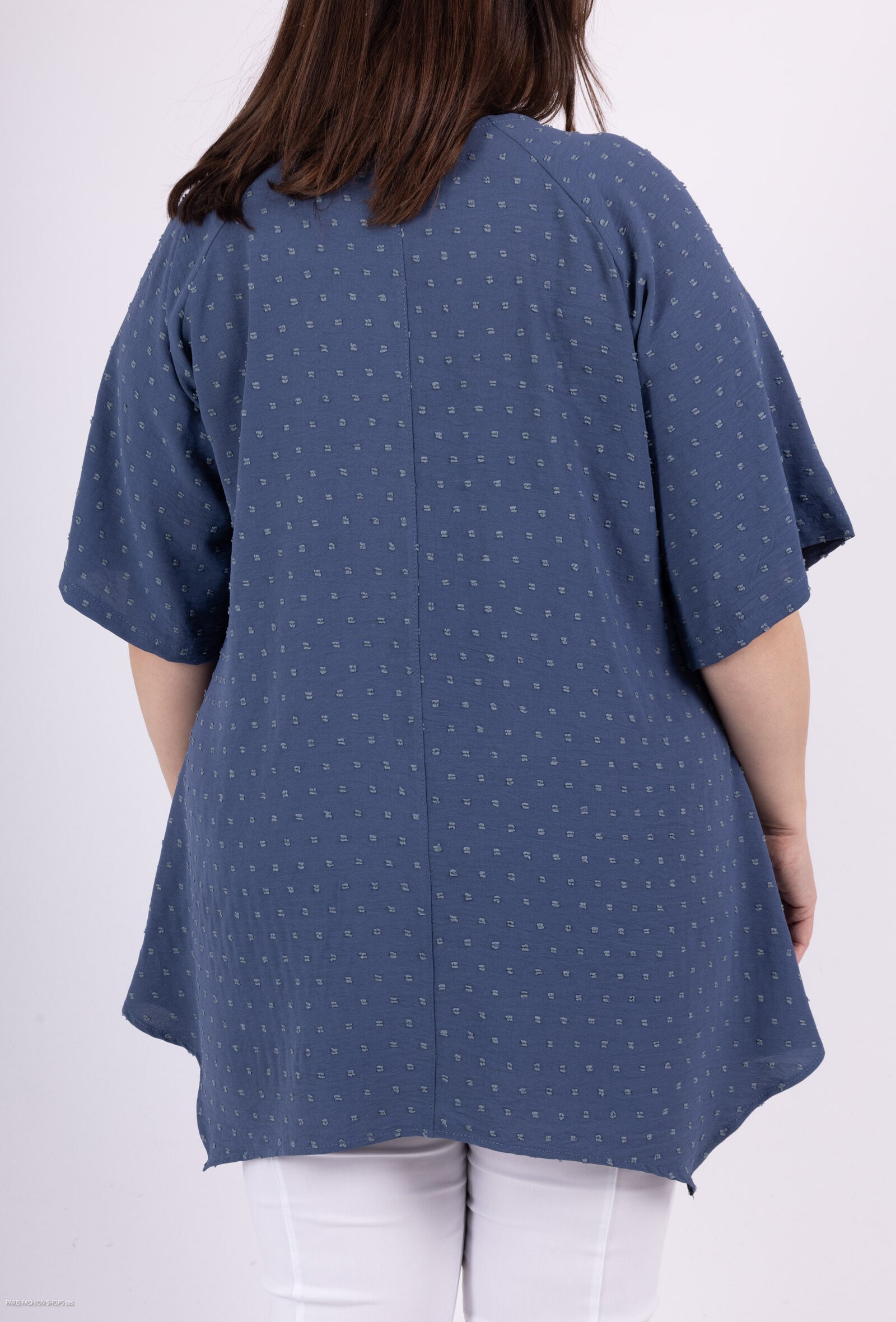Plus Size Oasted Collar Flared Tunic