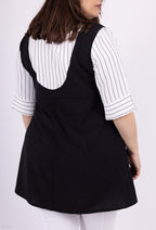 Plus Size Faux Two-Piece Striped Tunic