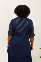 Falsk Tvådelad Randig Tunika i Stor Storlek