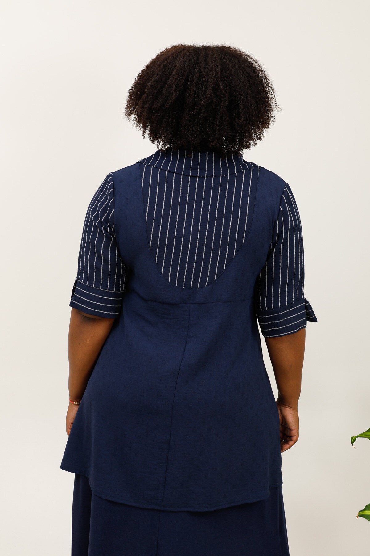 Falsk Tvådelad Randig Tunika i Stor Storlek