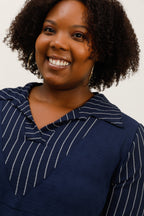 Falsk Tvådelad Randig Tunika i Stor Storlek