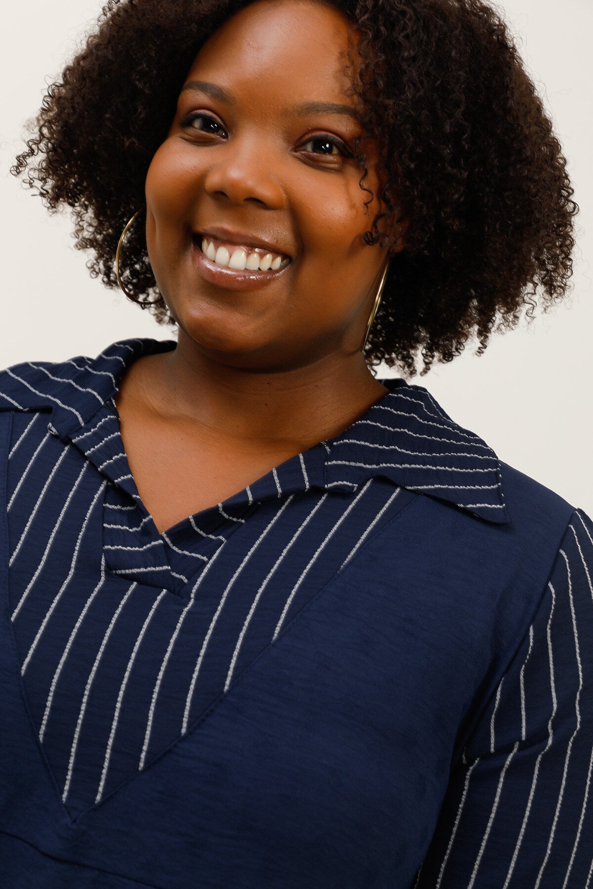 Falsk Tvådelad Randig Tunika i Stor Storlek