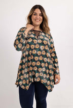 Plus Size Flared Printed Tunic