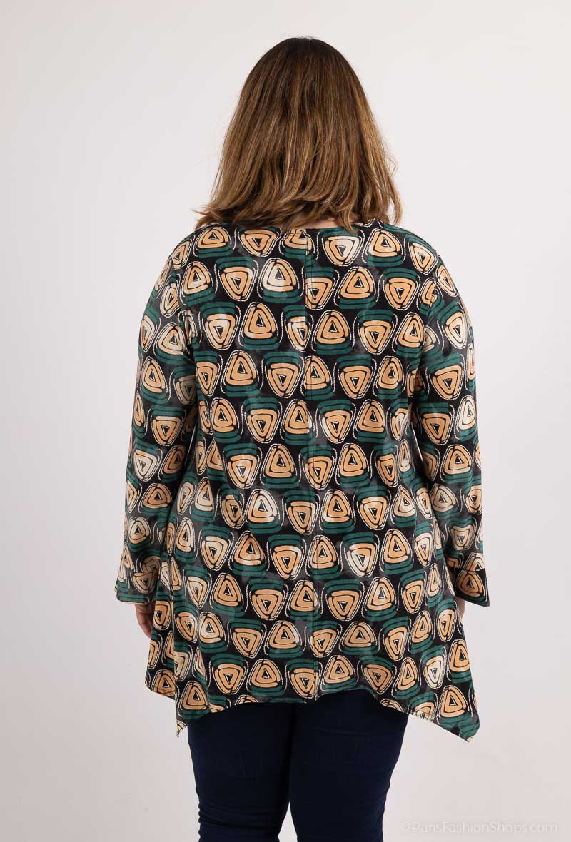 Plus Size Flared Printed Tunic