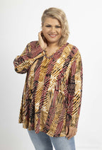 Plus Size V-ringad tryckt tunika