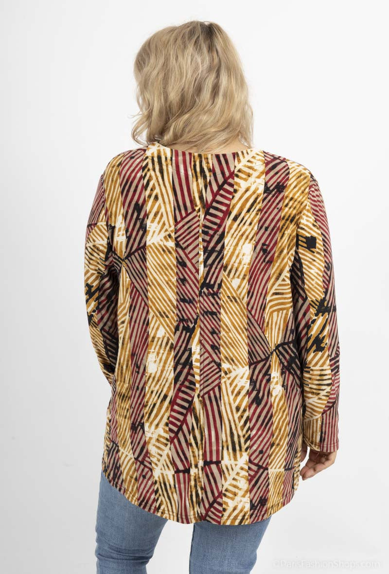 Plus Size V-ringad tryckt tunika