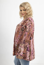 Plus Size V-neck Tryckt Tunika