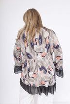 Plus Size V-neck tryckt tunika