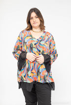 Plus Size V-ringad tryckt tunika