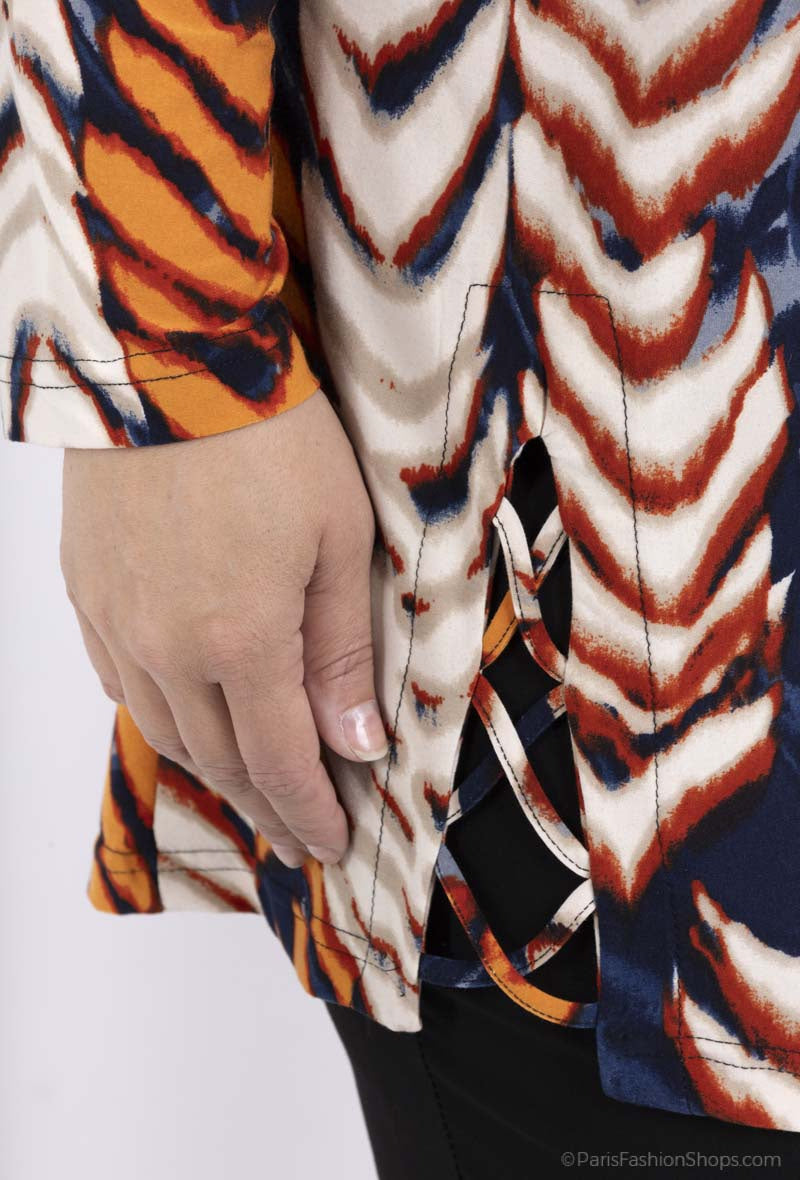Plus Size Tunika med tryck och V-ringning