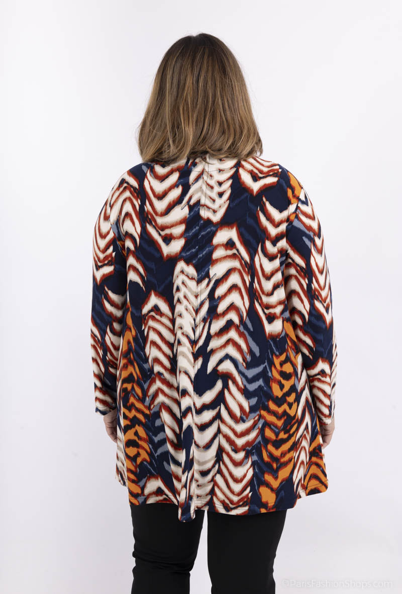 Plus Size Tunika med tryck och V-ringning