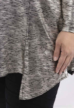 Plus Size Paljetter Tunika med Korsad Rygg