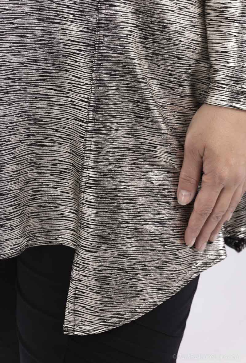 Plus Size Paljetter Tunika med Korsad Rygg