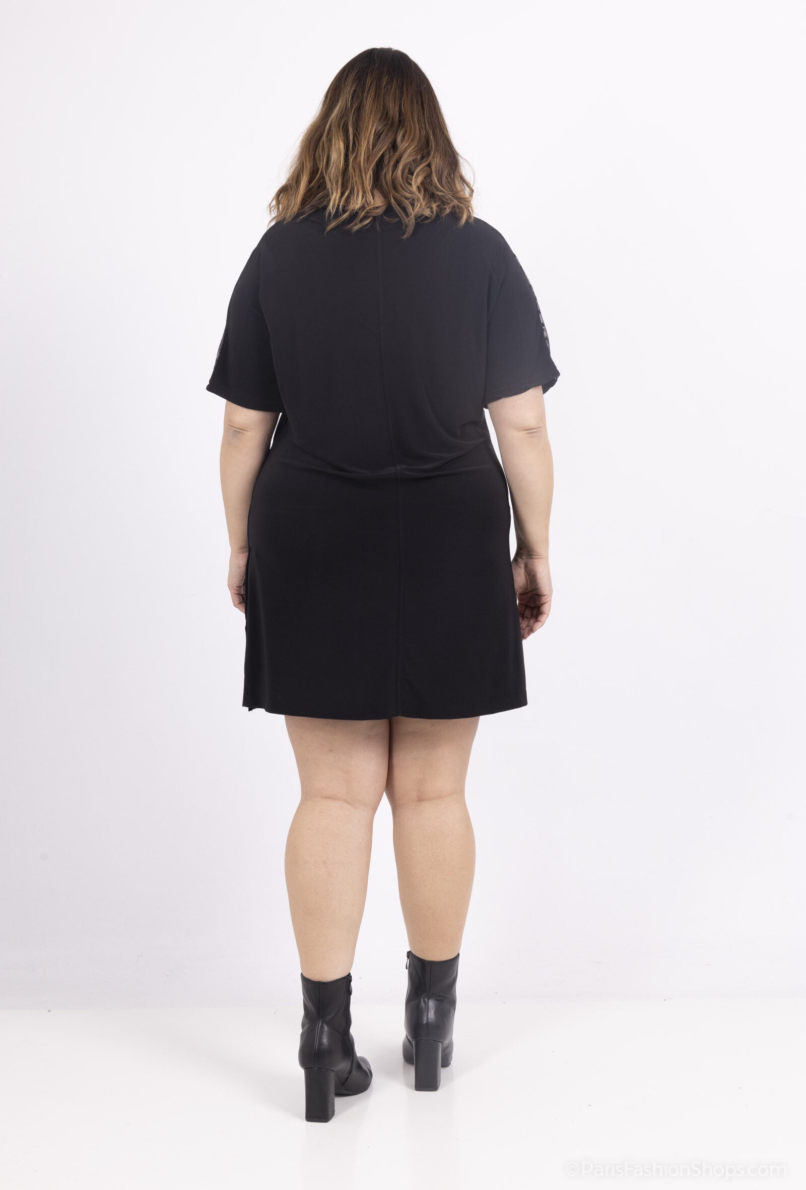 Plus Size Prickig Tunika med Fladderärmar