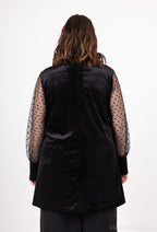 Plus Size Velvet Tunic med Pailletter i Plumetis