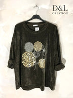 Sammets Tunik med Maskrostryck i Storlekar T38 till T54