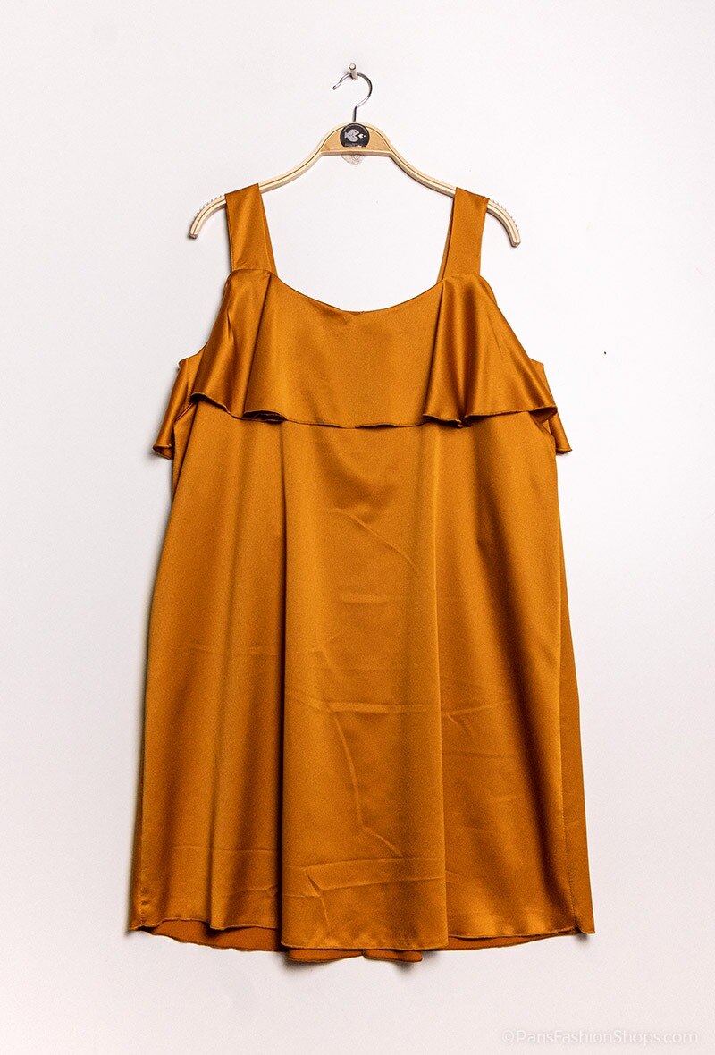 Plus Size Off-the-Shoulder Satin Tunic