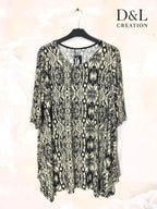 Flared Tunika med Mellanlånga Ärmar i Fluid Material