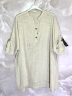 Plus Size Extra large plain tunic with mao collar
