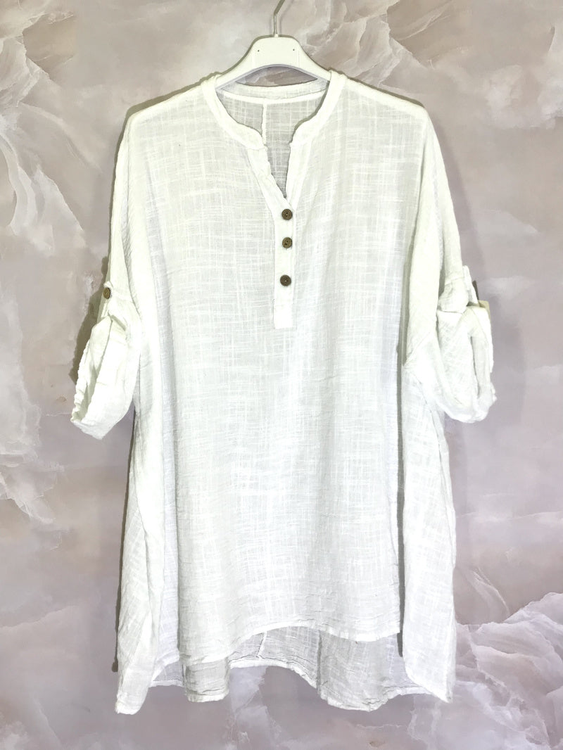 Plus Size Extra large plain tunic with mao collar