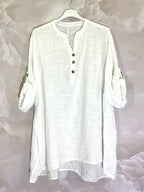 Plus Size Extra large plain tunic with mao collar