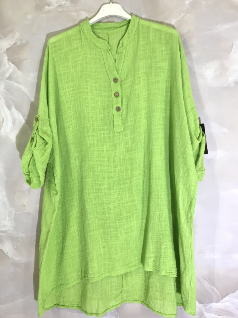 Plus Size Extra large plain tunic with mao collar