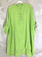 Plus Size Extra large plain tunic with mao collar