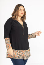 Plus Size Tunika med Dragkedja - Avslappnad Stil