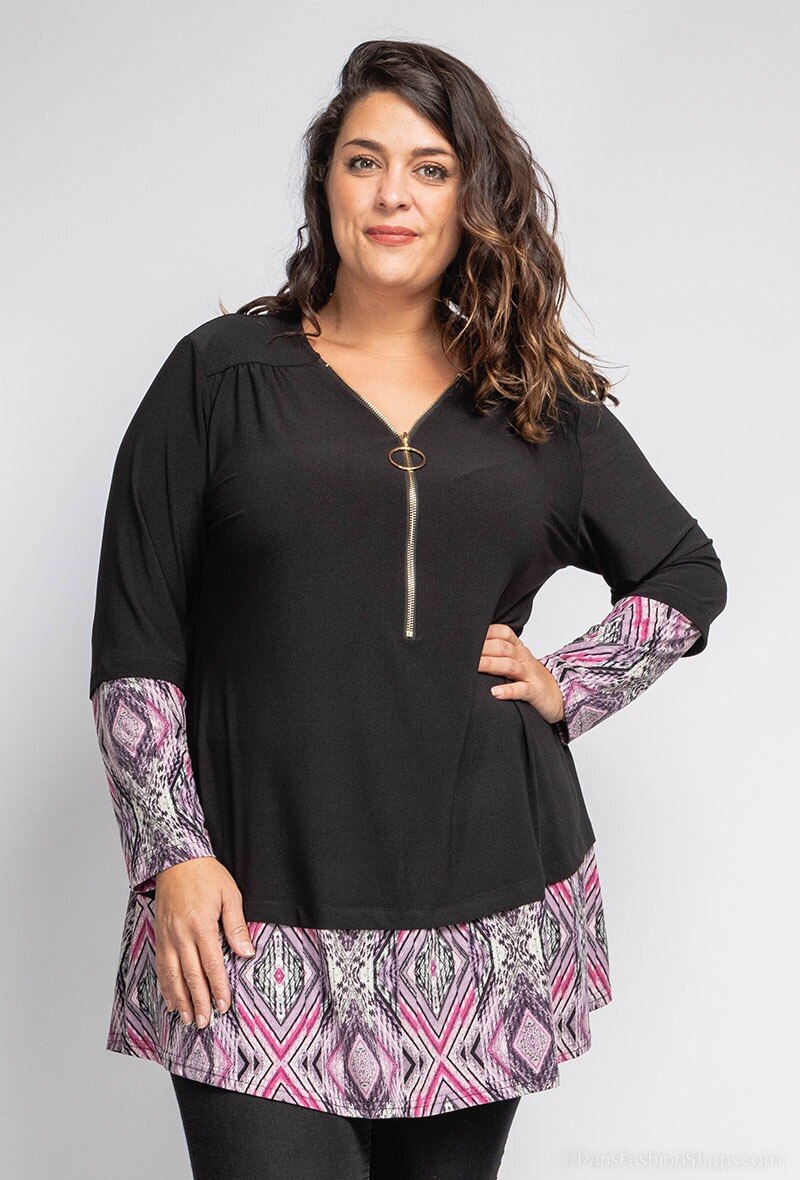 Plus Size Casual Zipper Tunic
