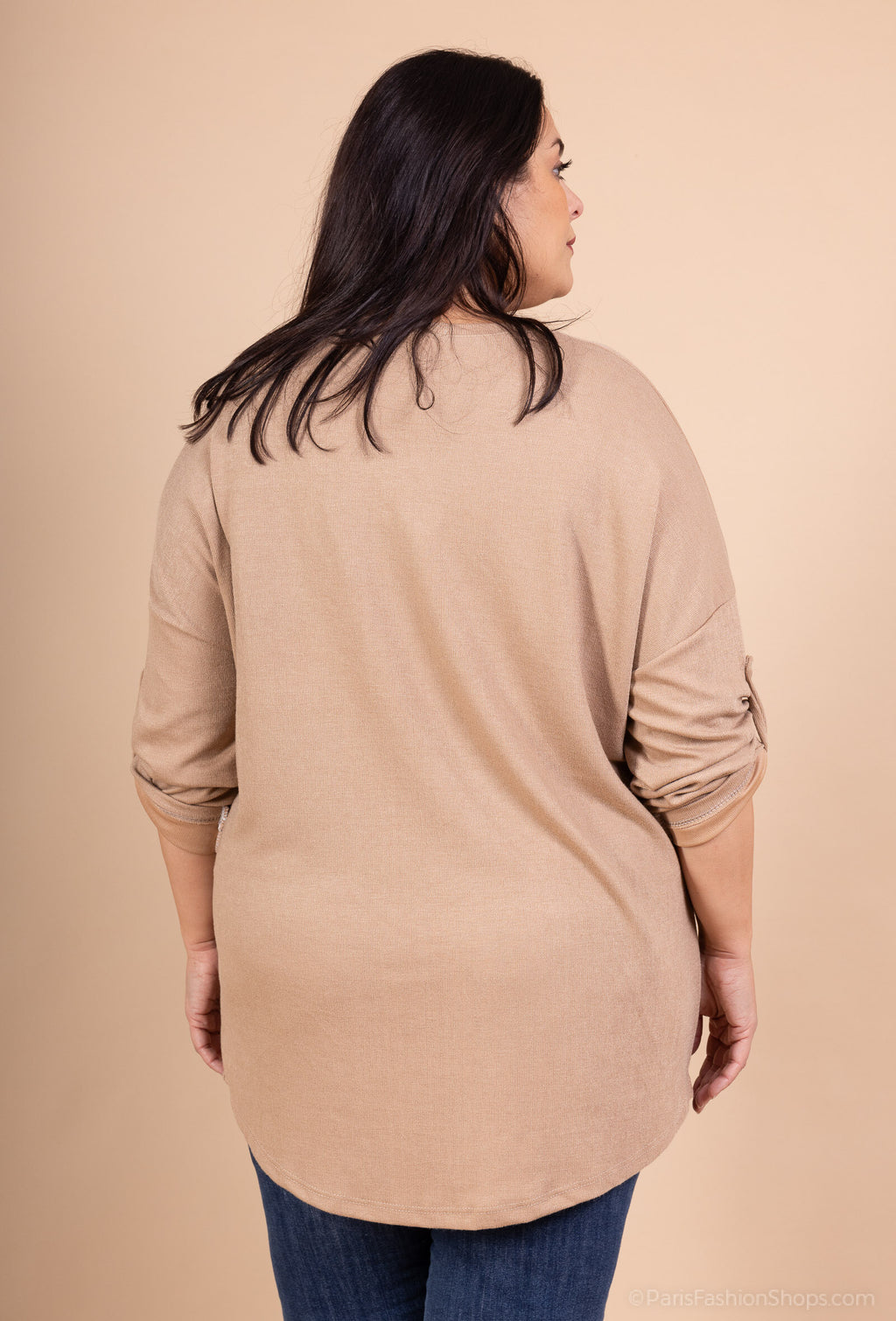 Plus size tunic med blommig broderi T38 till T54 i Stor Storlek