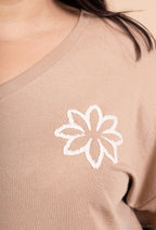 Plus size tunic med blommig broderi T38 till T54 i Stor Storlek